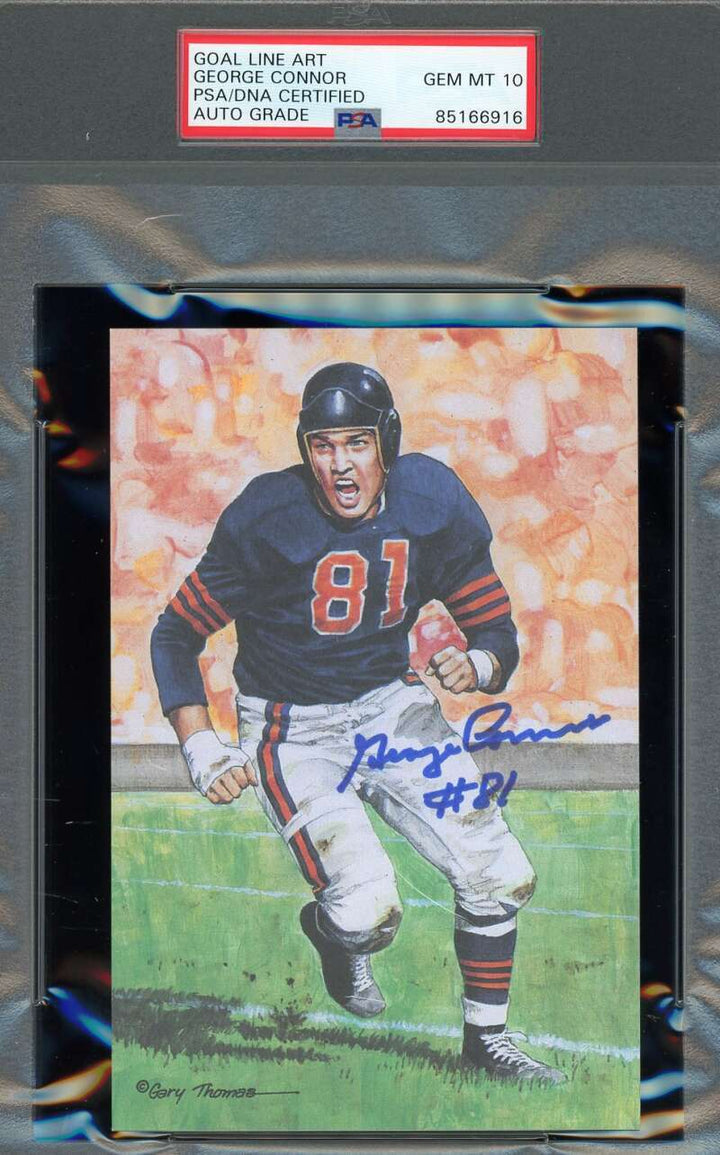 George Connor Gem Mint 10 PSA DNA Signed Goal Line Art Card GLAC Autograph