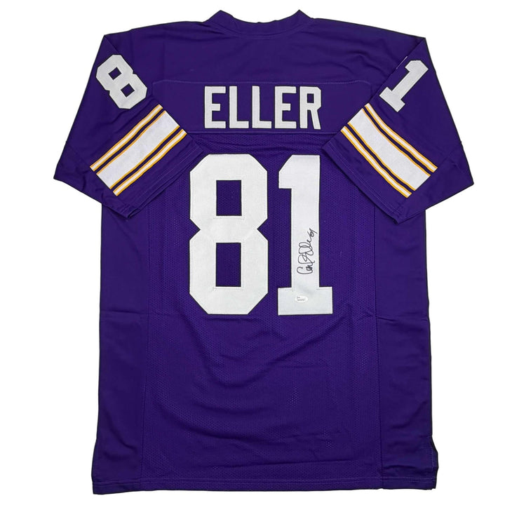 Autographed/Signed Carl Eller Minnesota Purple Football Jersey JSA COA