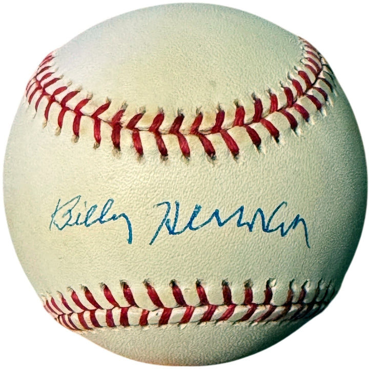 Billy Herman signed OFC Rawlings RONL National League minor tone- COA HOF/10X AS