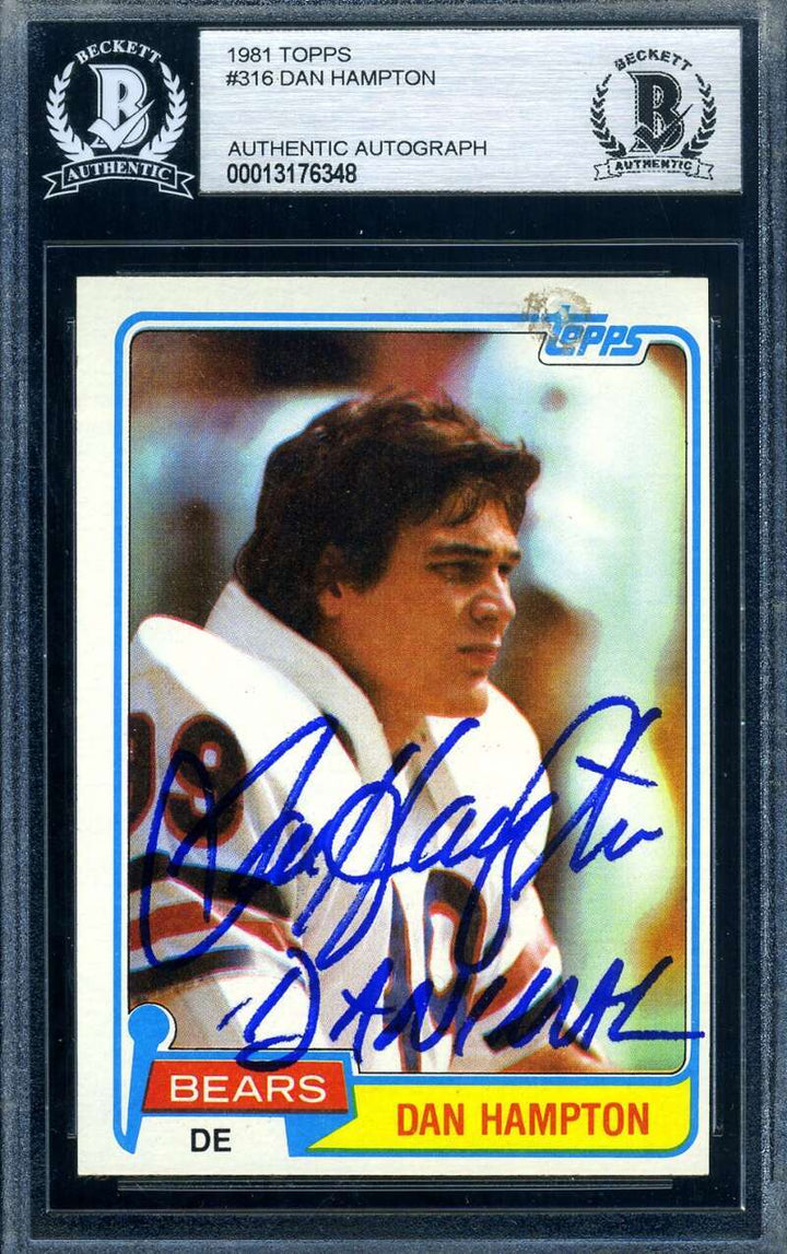Dan Hampton Beckett Signed 1981 Topps Rookie Autograph 1