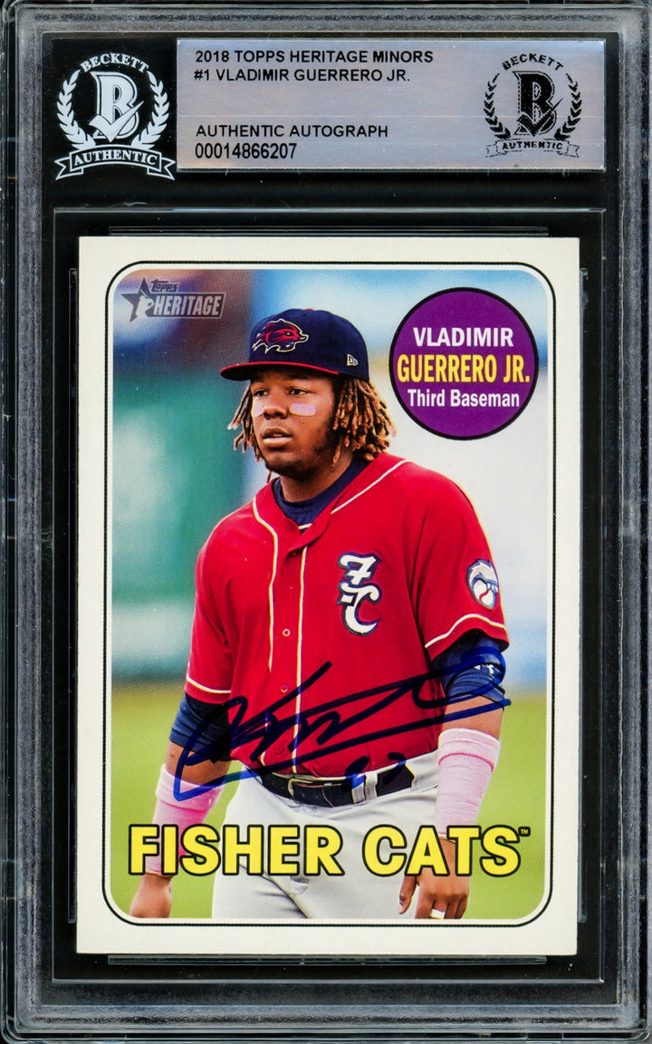 Vladimir Guerrero Jr. Auto Signed 2018 Topps Heritage Minor League RC 1 Beckett