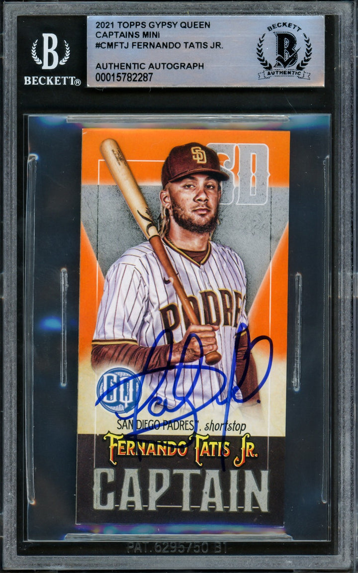 Fernando Tatis Jr. Signed 2021 Topps Gypsy Queen Captain Mini Card #CM-FTJ San