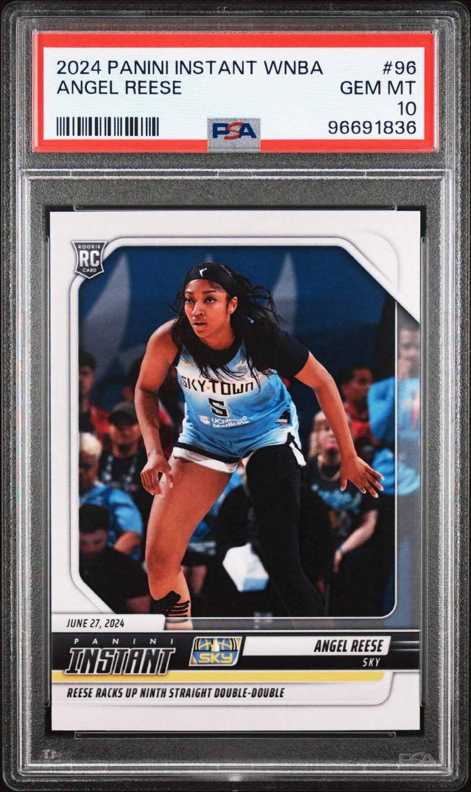 Graded 2024 Panini Instant WNBA Angel Reese #96 Rookie RC Basketball Card PSA 10
