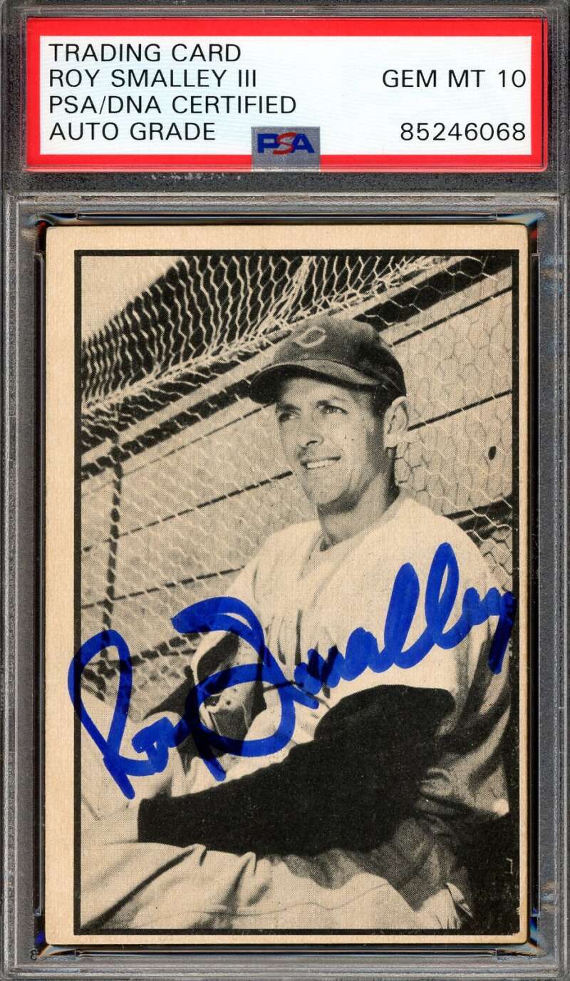 Roy Smalley Gem Mint 10 PSA DNA Signed 1953 Bowman Black White Autograph