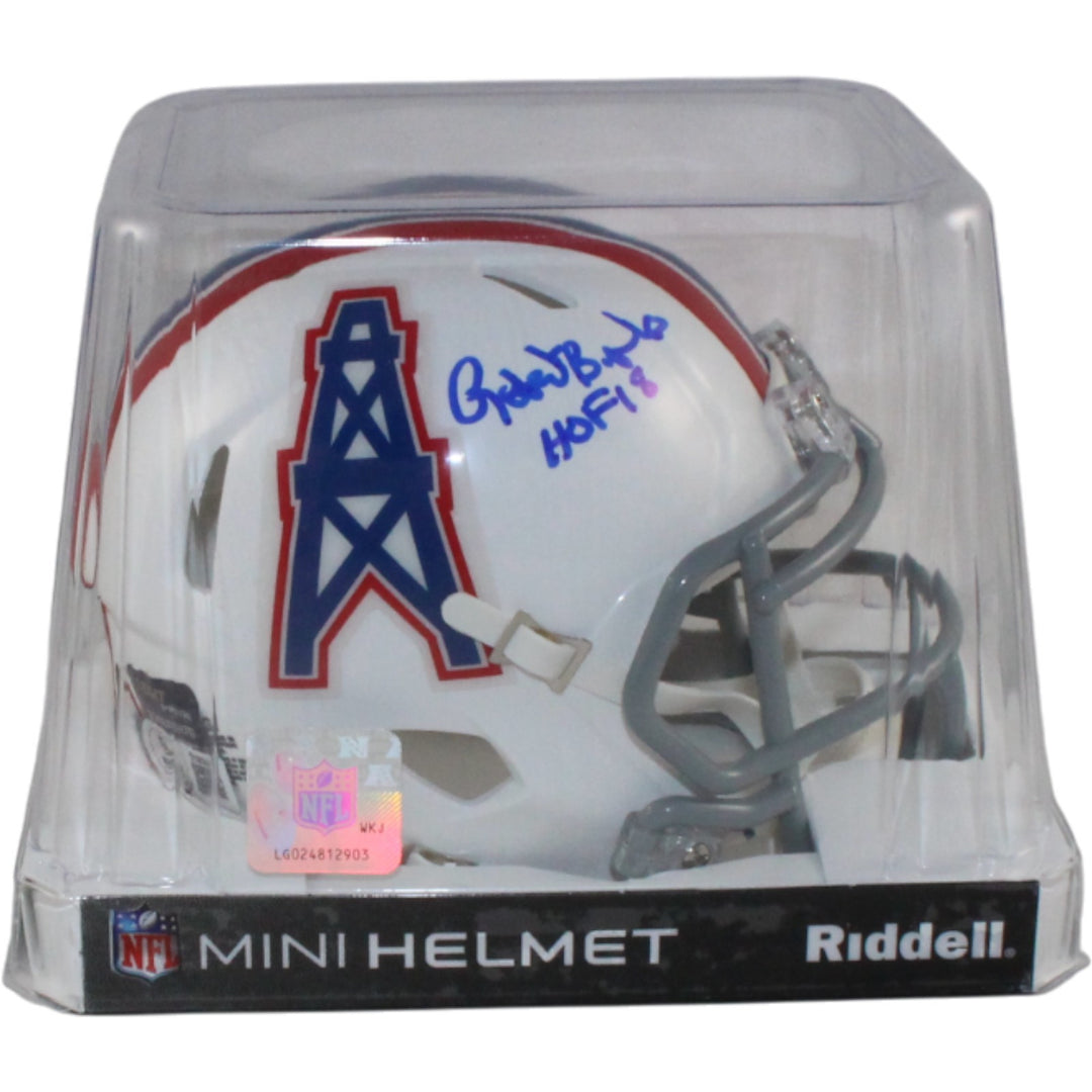 Robert Brazile Autographed Houston Oilers TB Mini Helmet HOF Beckett WIT 54736