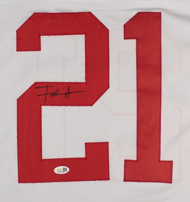 Frank Gore San Francisco Signed White Football Jersey JSA QR Hologram