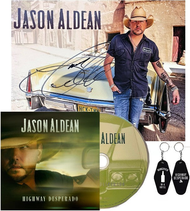 Jason Aldean signed Highway Desperado 8x10 Insert Album Cover CD/Case- COA