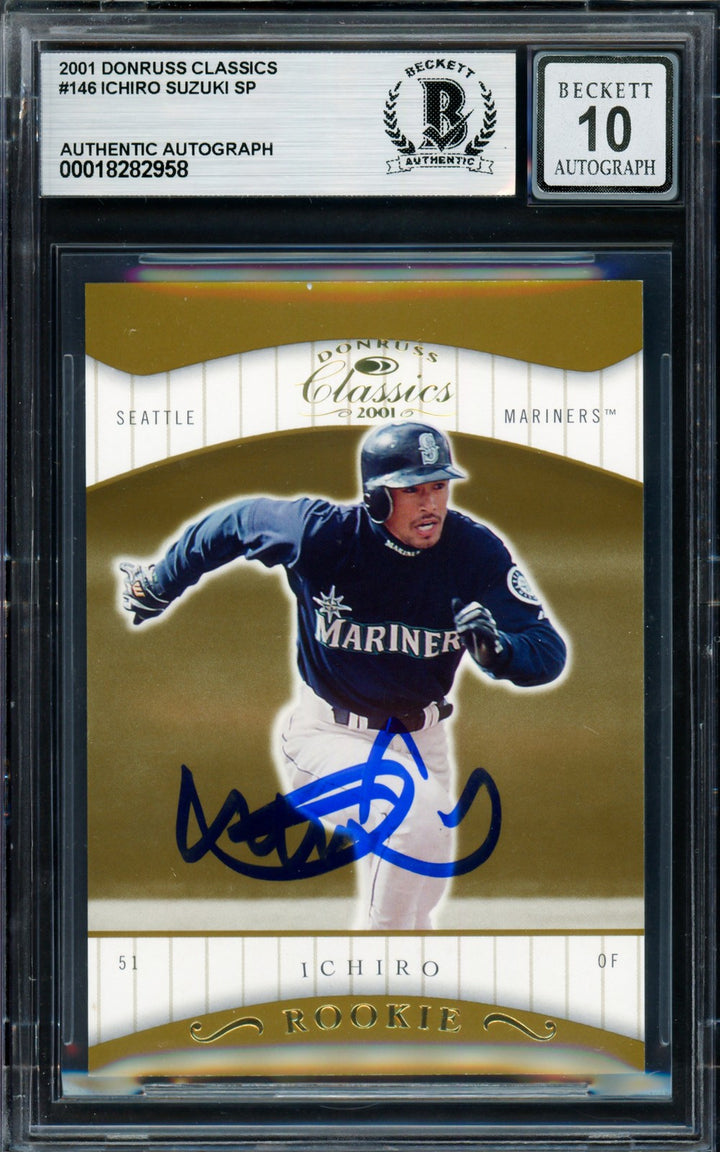 Ichiro Suzuki Auto 2001 Donruss Classics RC 146 Mariners Sig 10 261/585 Beckett