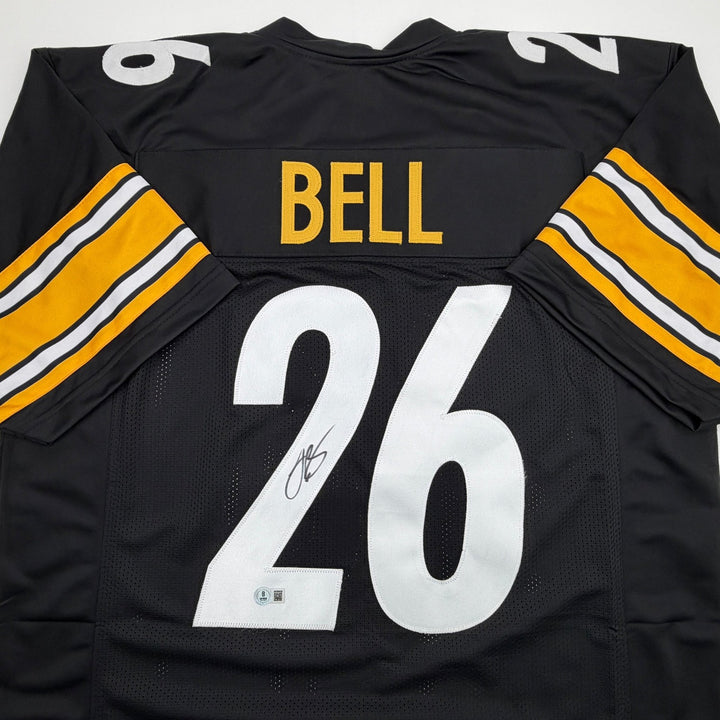 Autographed/Signed Le'Veon LeVeon Bell Pittsburgh Black Jersey Beckett