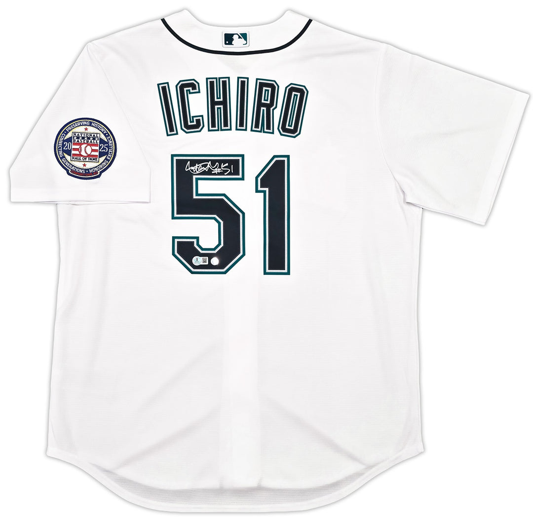 Mariners Ichiro Suzuki Auto White Nike Jersey Size L "#51" IS Holo & Beckett Wit