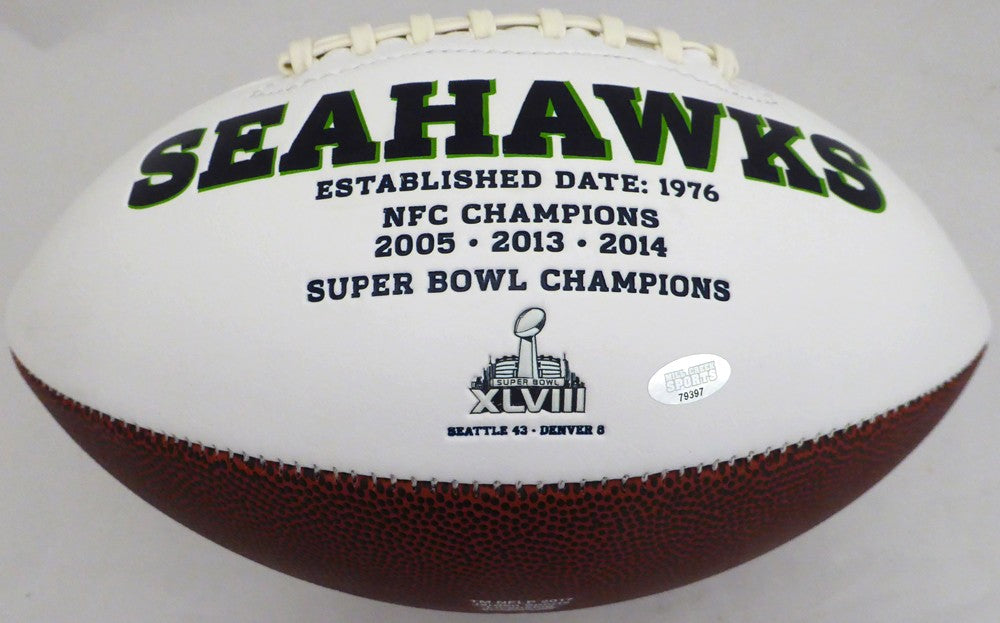 Shaquem Griffin Signed Seattle Seahawks White Logo Football MCS Holo