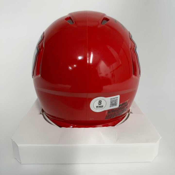 Autographed/Signed Trent McDuffie Chiefs Red Mini Helmet BAS COA