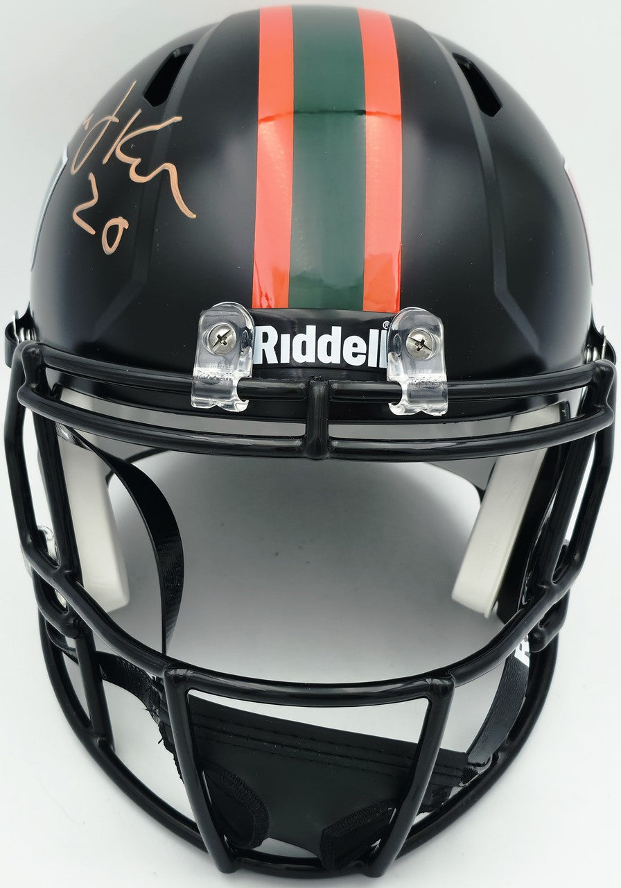 Bernie Kosar Auto Hurricanes Black Nights Full Size Speed Replica Helmet JSA