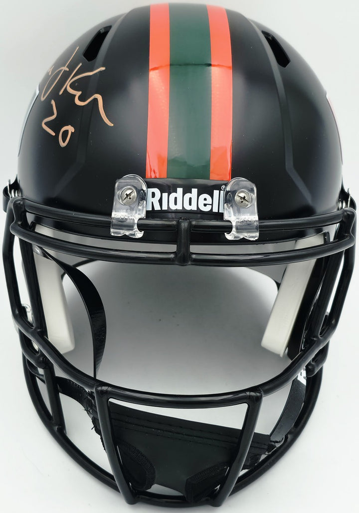 Bernie Kosar Auto Hurricanes Black Nights Full Size Speed Replica Helmet JSA