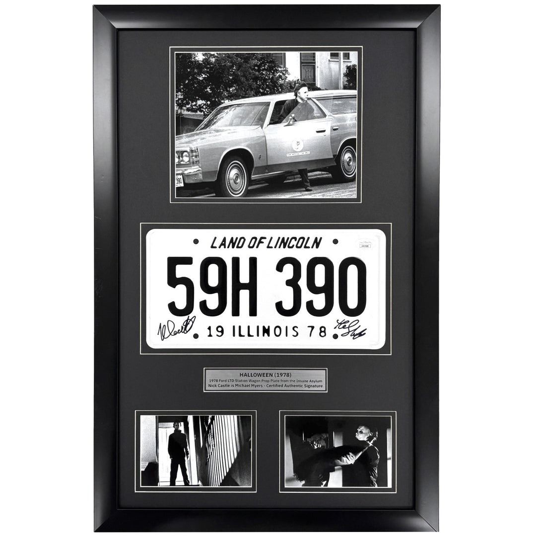 Nick Castle Autographed Michael Myers Halloween License Plate Framed JSA Signed