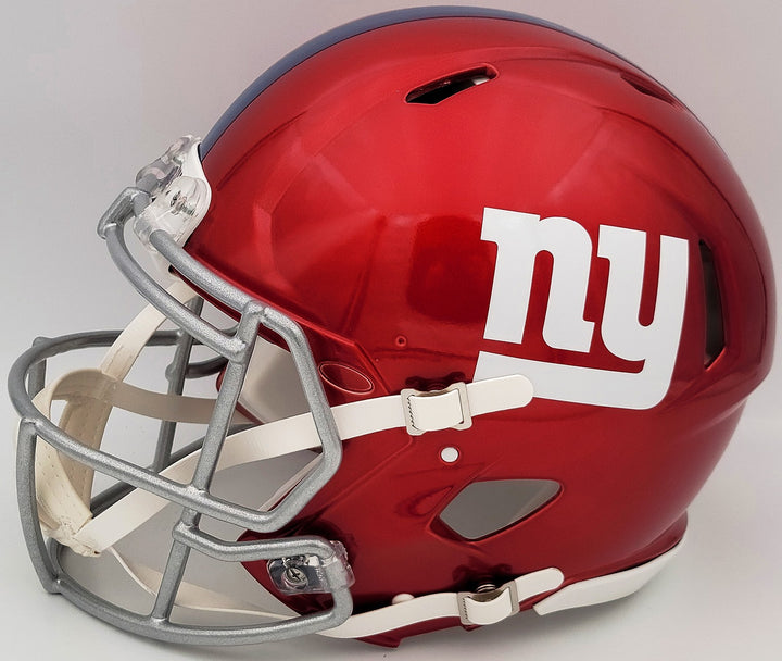 Lawrence Taylor Saquon Barkley Auto Giants Flash Red Full Auth Helmet ROY BAS