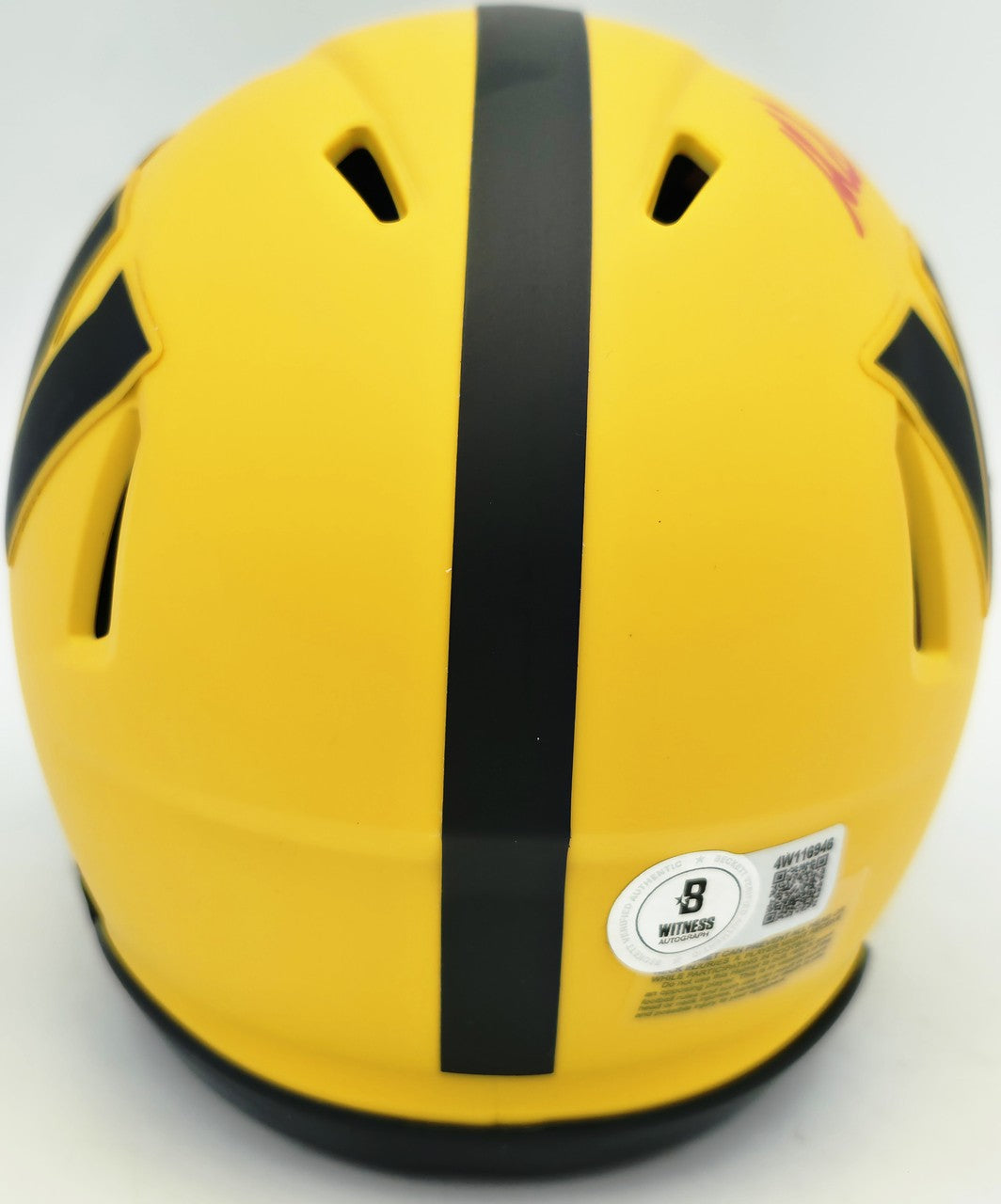 Mike Sainristil Signed Commanders Rave Yellow Speed Mini Helmet Beckett Witness