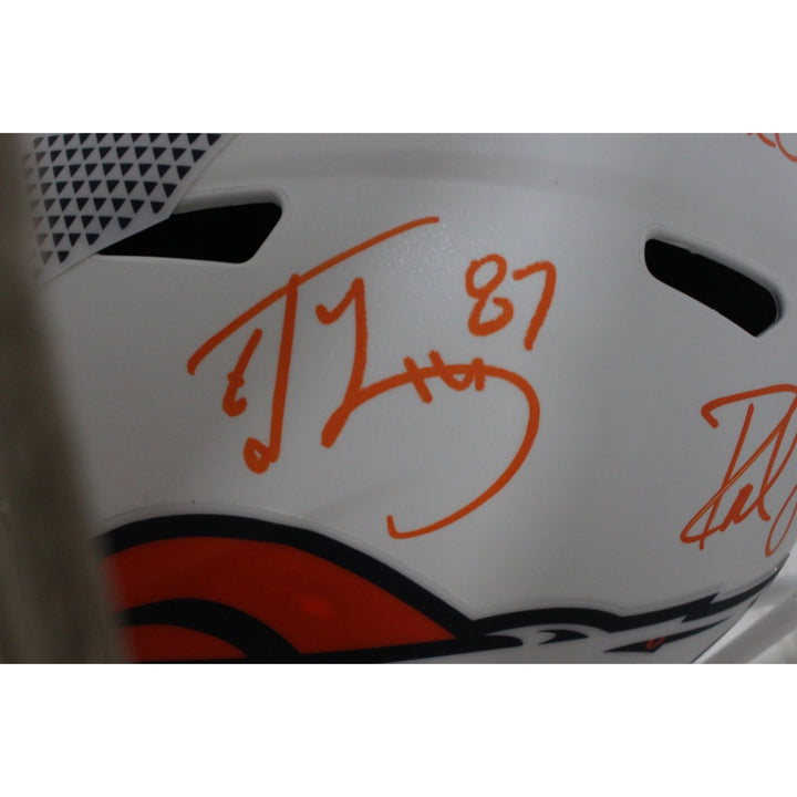 Ed McCaffrey Rod Smith Signed Denver Broncos F/S Alt 24 Helmet Beckett 56367