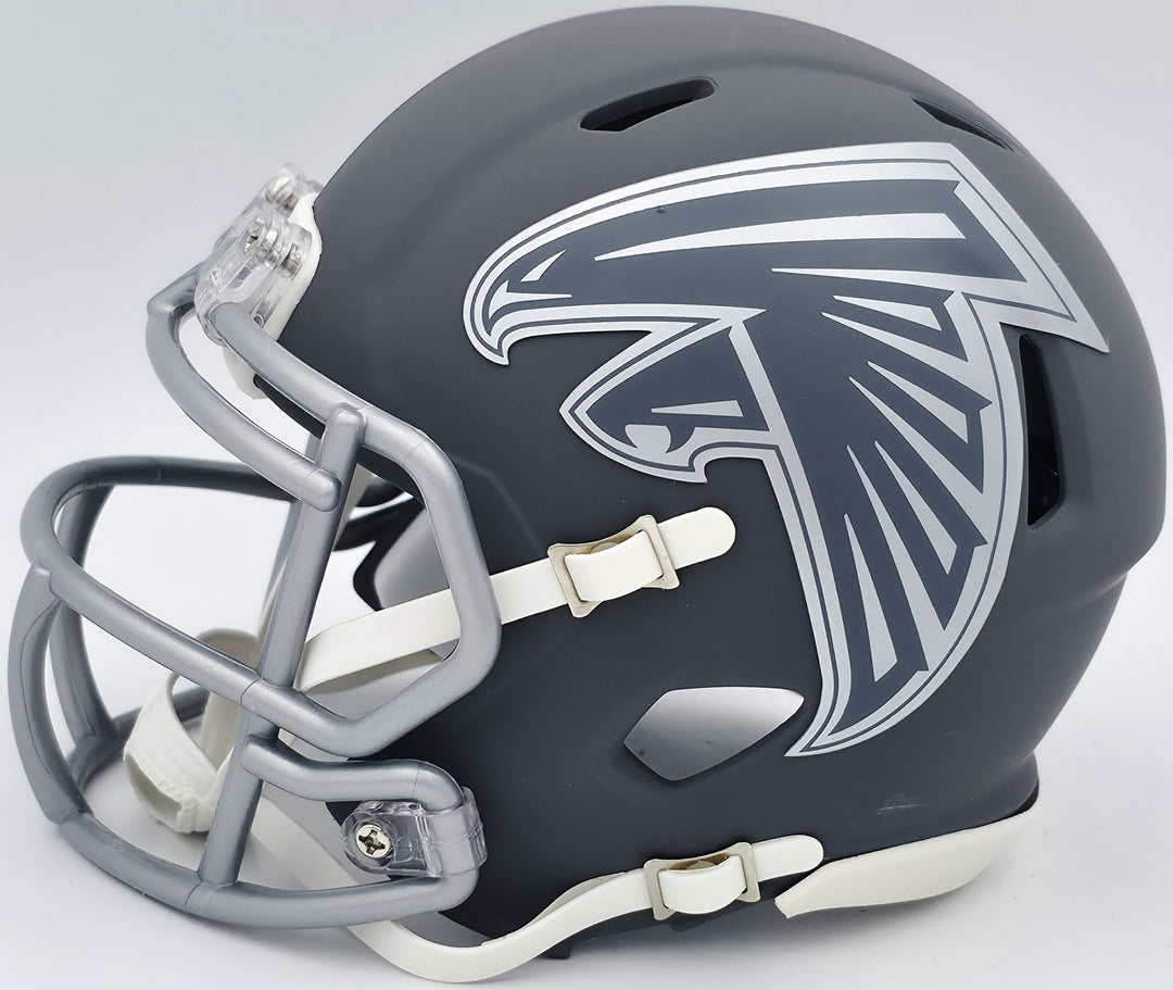 Michael Vick Signed Atlanta Falcons Slate Gray Speed Mini Helmet Beckett Witness