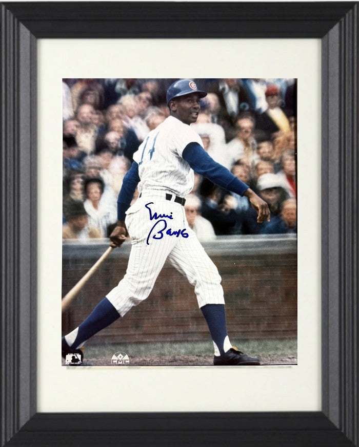 Ernie Banks signed Chicago Cubs MLB Licensed 8x10 Photo minor dings Framed - COA