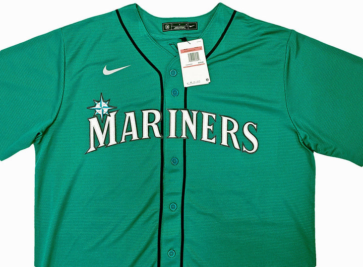 Seattle Mariners Julio Rodriguez Signed Teal Nike Jersey Size L JSA