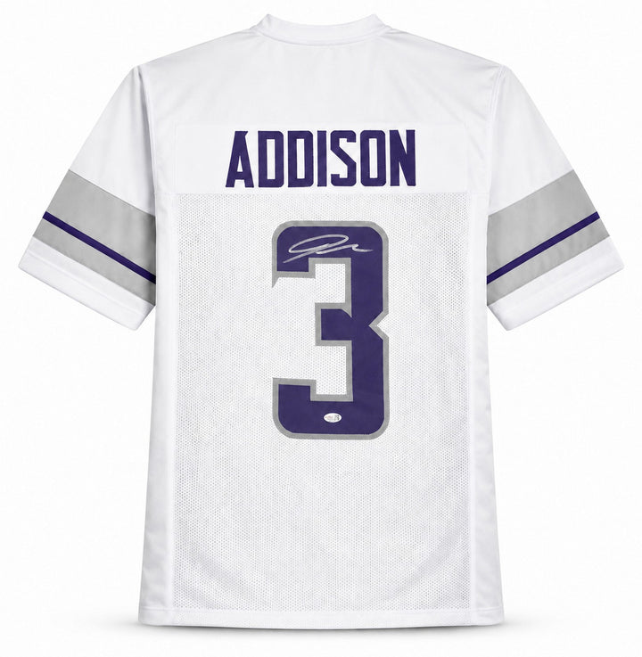 Minnesota Vikings Jordan Addison Signed White Jersey JSA Witness