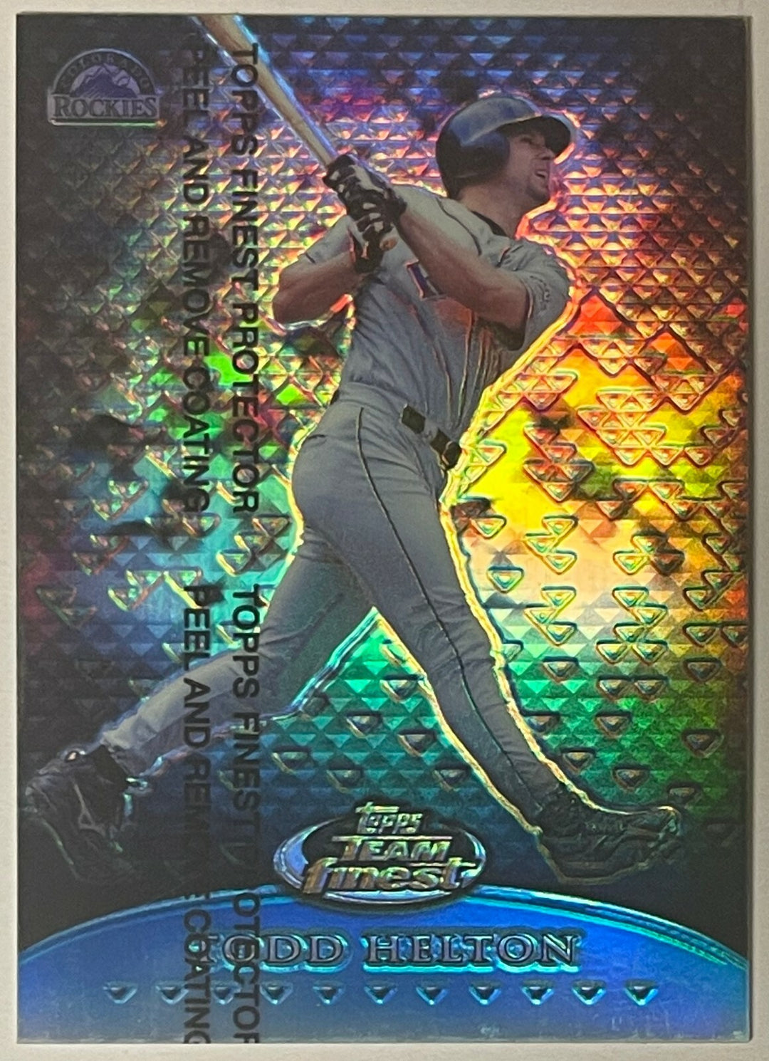 Todd Helton 1999 Topps Finest Refractor Card #TF9- 089/150 (w/ Coating/Rockies)