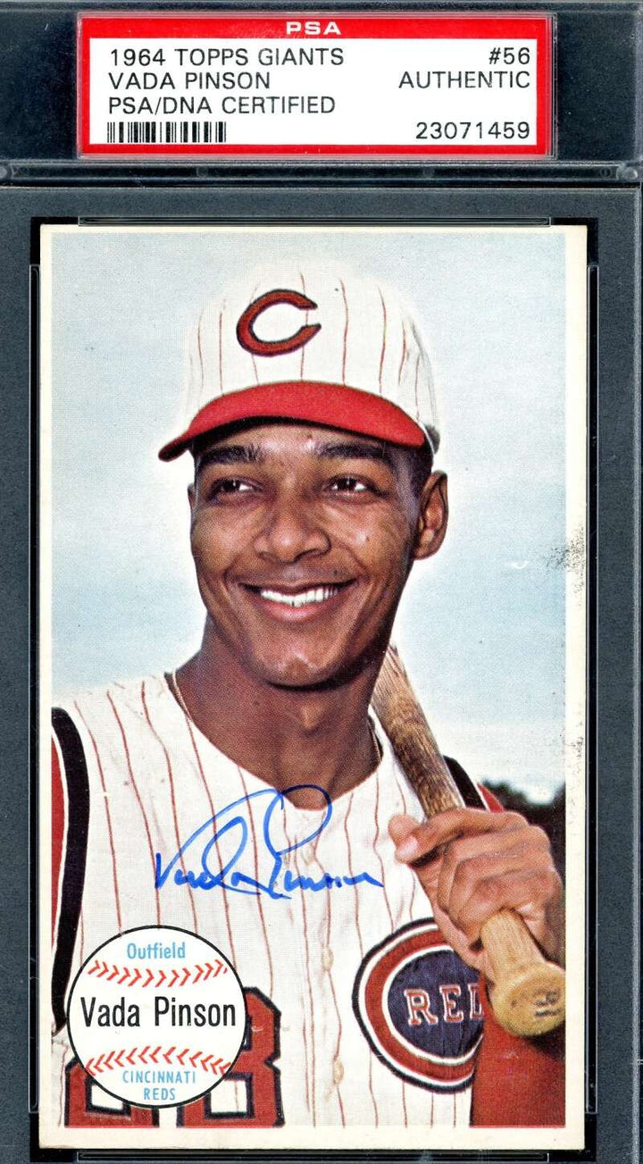 Vada Pinson PSA DNA Signed 1964 Topps Giants Autograph