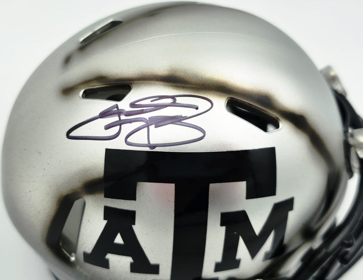 Johnny Manziel Auto Texas A&M Aggies Ice Speed Mini Helmet Beckett Witness