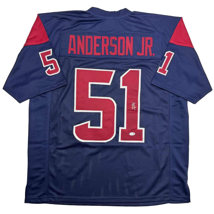 Autographed/Signed Will Anderson Jr. Houston Blue Alternate Jersey JSA COA
