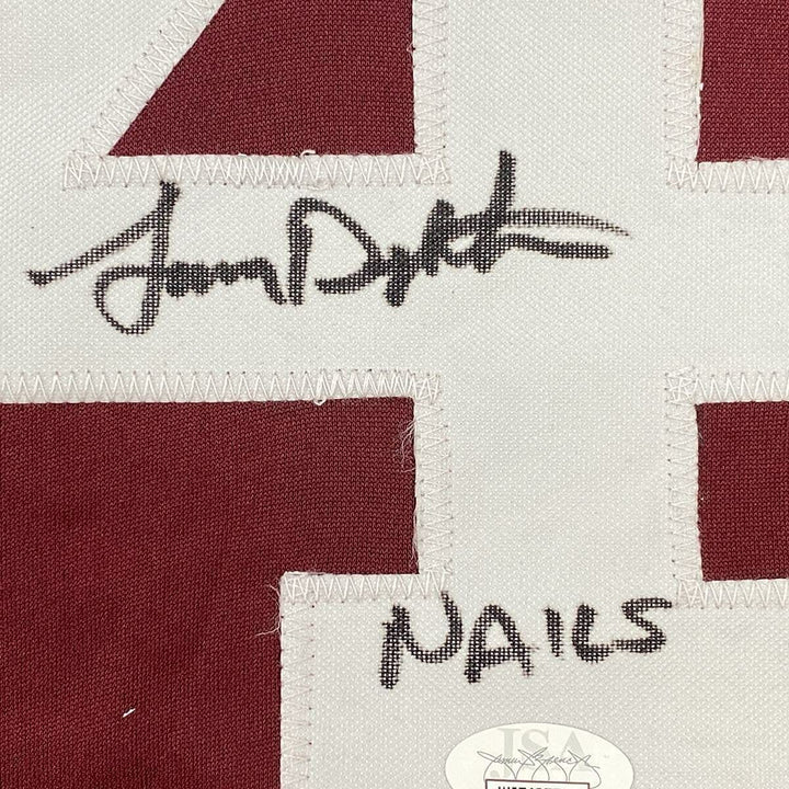 Framed Autographed/Signed Lenny Dykstra Nails 33x42 Philly Maroon Jersey JSA COA