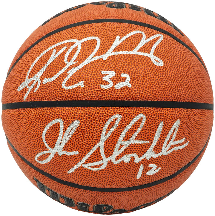 John Stockton & Karl Malone Auto Authentic Series I/O Basketball Utah Jazz BAS