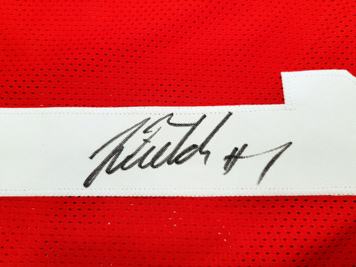 Ohio State Buckeyes Justin Fields Autographed Signed Red Jersey Beckett
