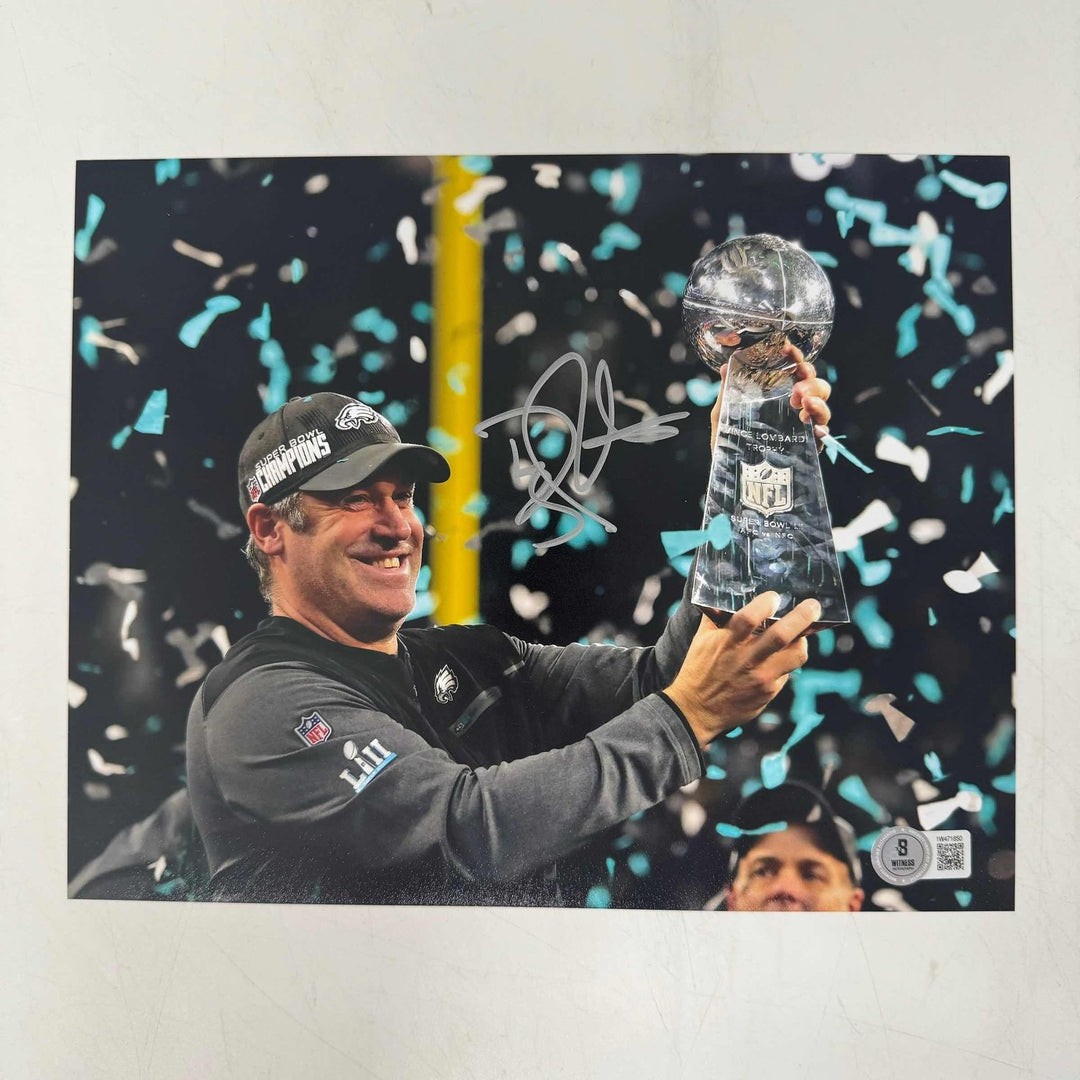 Autographed/Signed Doug Pederson Eagles Super Bowl 8x10 Photo BAS COA #2