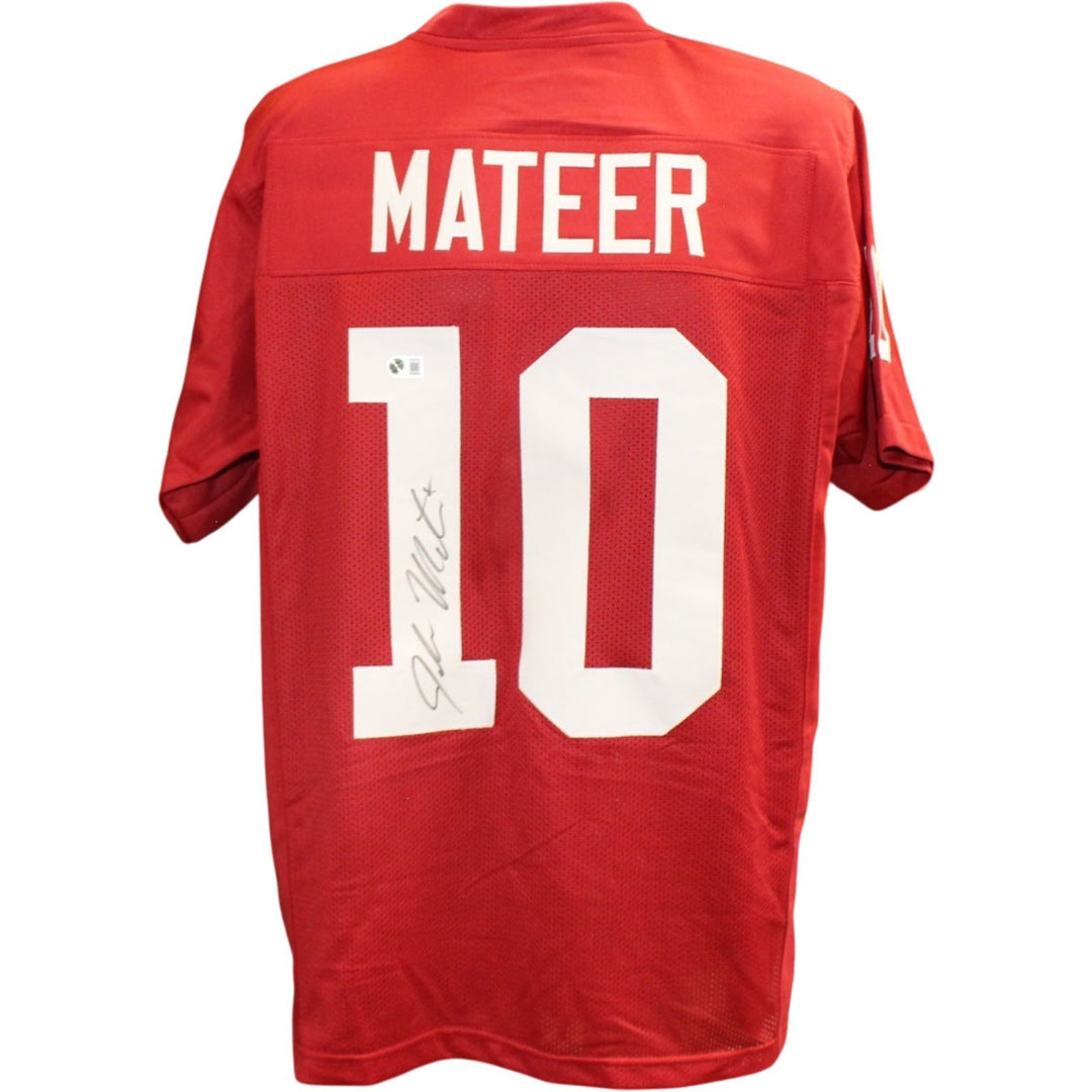 John Mateer Autographed/Signed College Style XL Jersey Red Beckett Witness 58316