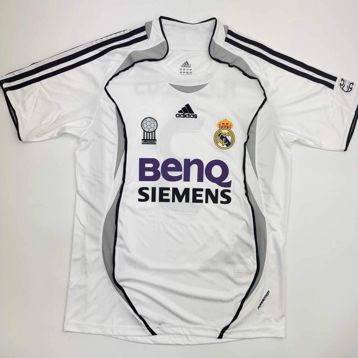 Autographed/Signed Roberto Carlos Real Madrid White Jersey Beckett BAS COA