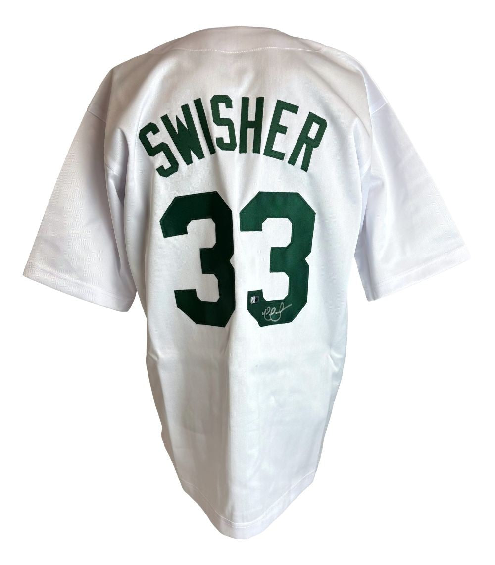 Nick Swisher Oakland Signed White Baseball Jersey Sports Integrity