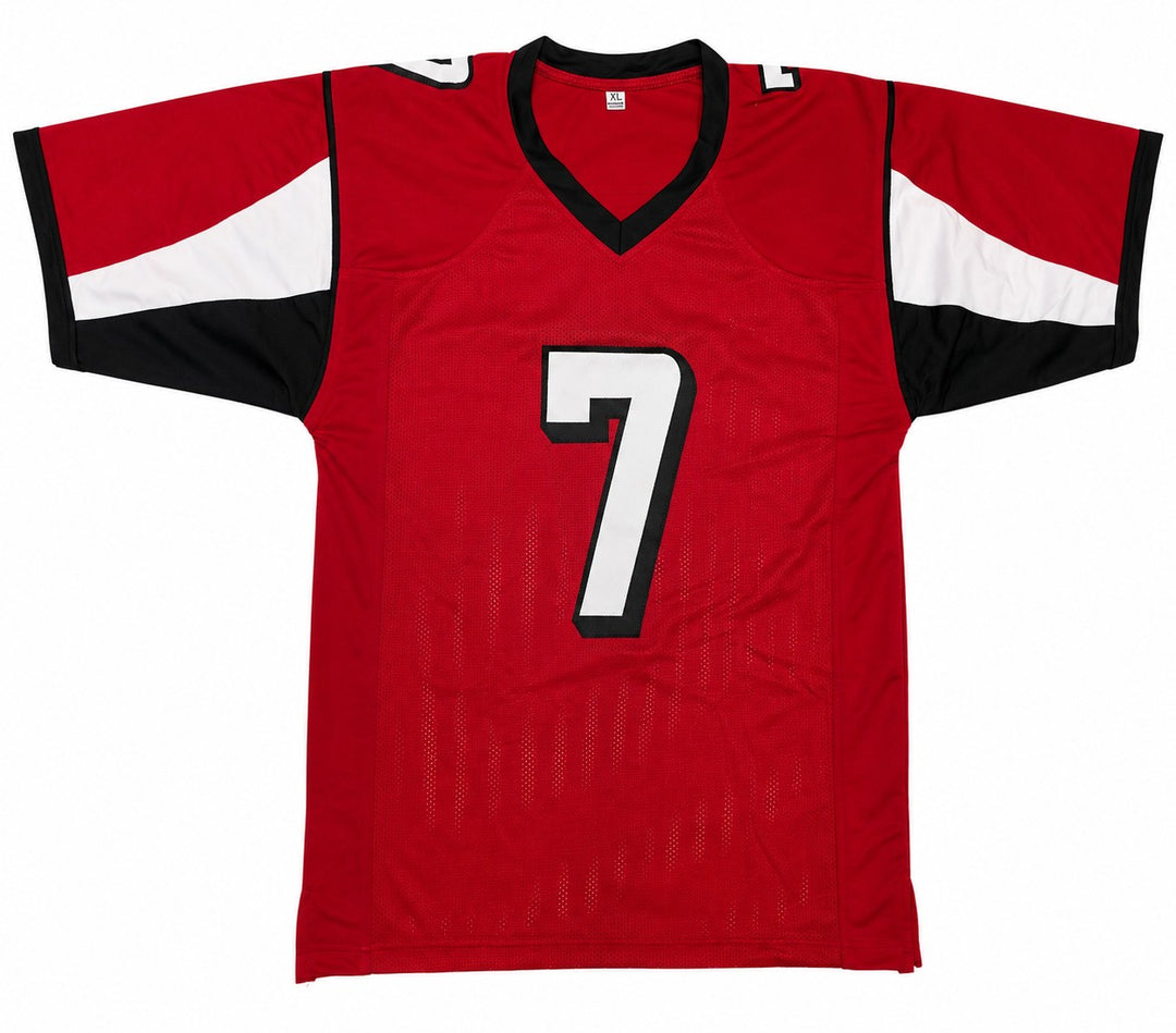 Atlanta Falcons Michael Vick Signed Red Jersey Beckett BAS Witness