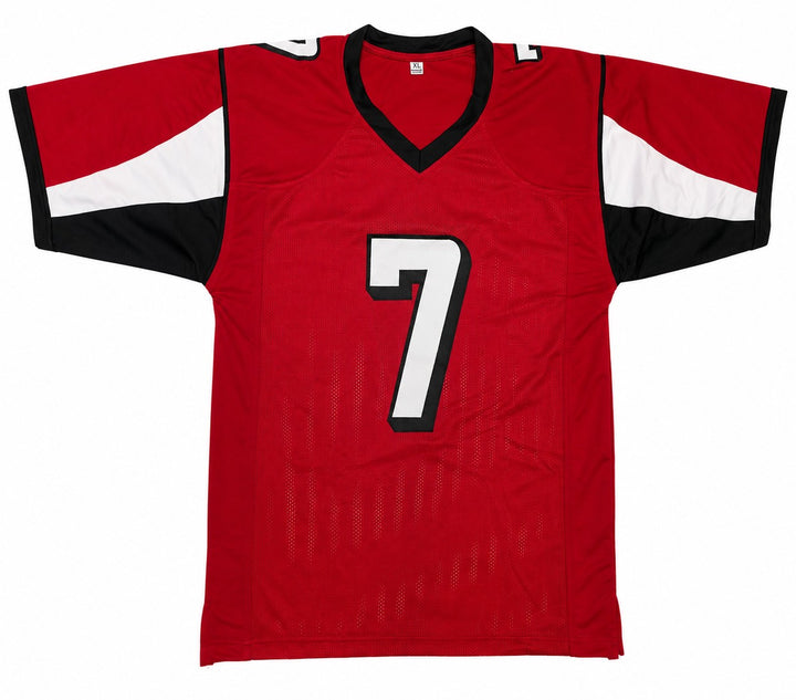 Atlanta Falcons Michael Vick Signed Red Jersey Beckett BAS Witness