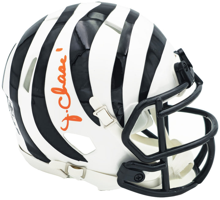 Ja'Marr Chase Signed Bengals White 2022 Alternate Speed Mini Helmet Beckett Wit