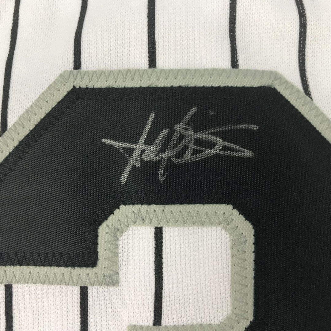 Autographed/Signed HAROLD BAINES Chicago Pinstripe Jersey Beckett COA
