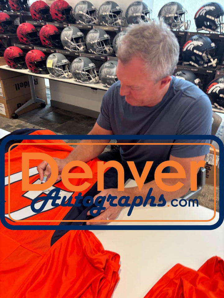 John Lynch Autographed/Signed Pro Style Orange XL Jersey Beckett Witness 51440