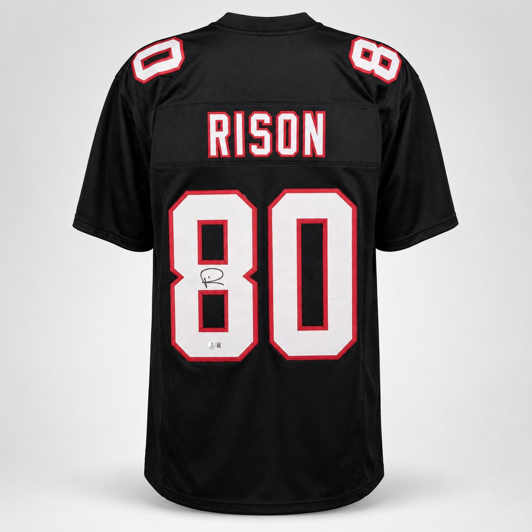 Atlanta Falcons Andre Rison Signed Black Jersey Beckett BAS Witness