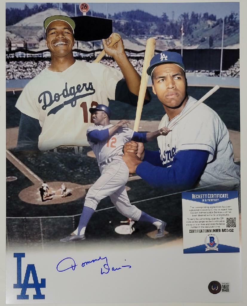 Tommy Davis signed Los Angeles Dodgers 11x14 Photo Autograph ~ Beckett BAS COA