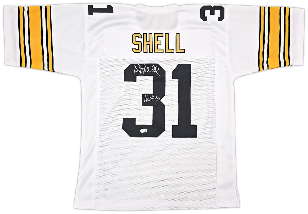 Pittsburgh Steelers Donnie Shell Signed White Jersey "HOF 20" Beckett Witness