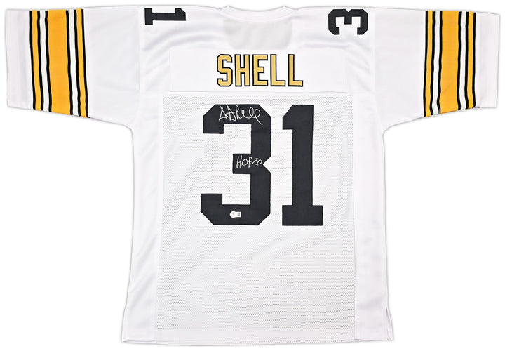 Pittsburgh Steelers Donnie Shell Signed White Jersey "HOF 20" Beckett Witness