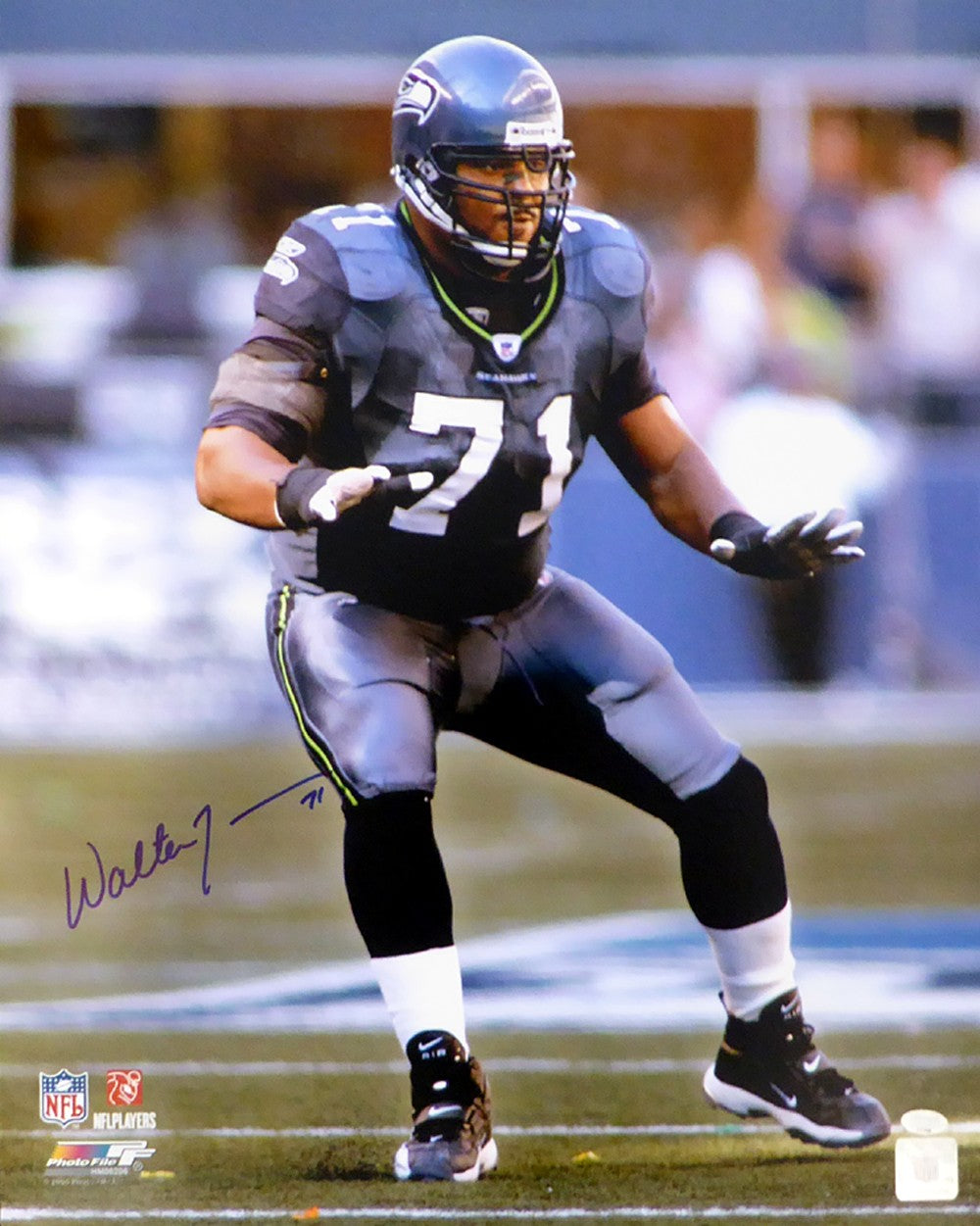 Walter Jones Autographed Signed 16x20 Photo Seattle Seahawks MCS Holo
