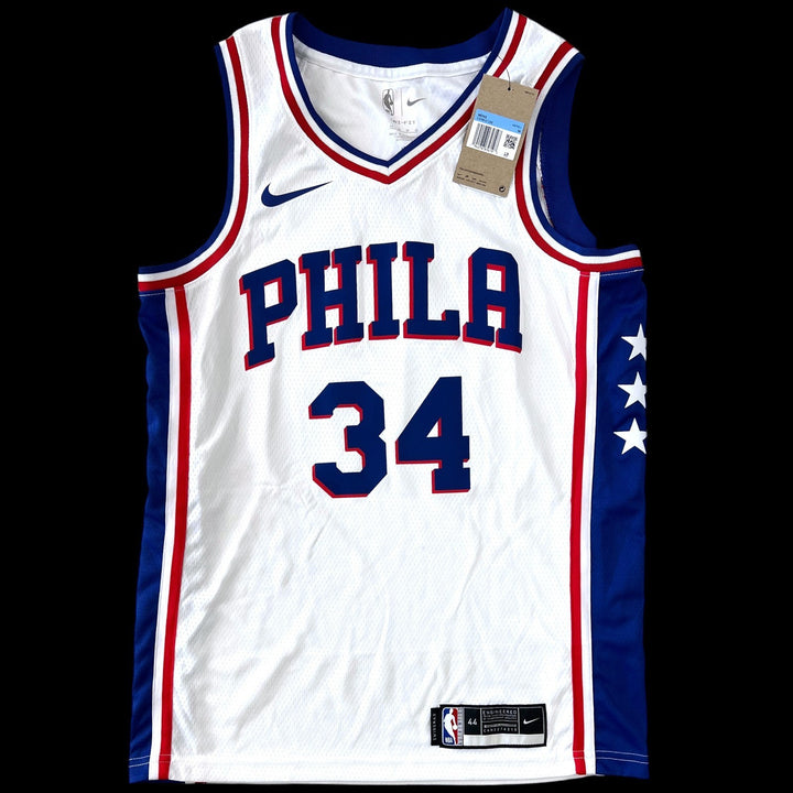 CHARLES BARKLEY SIGNED PHILADELPHIA 76ERS BASKETBALL JERSEY TEAM USA SUNS JSA !