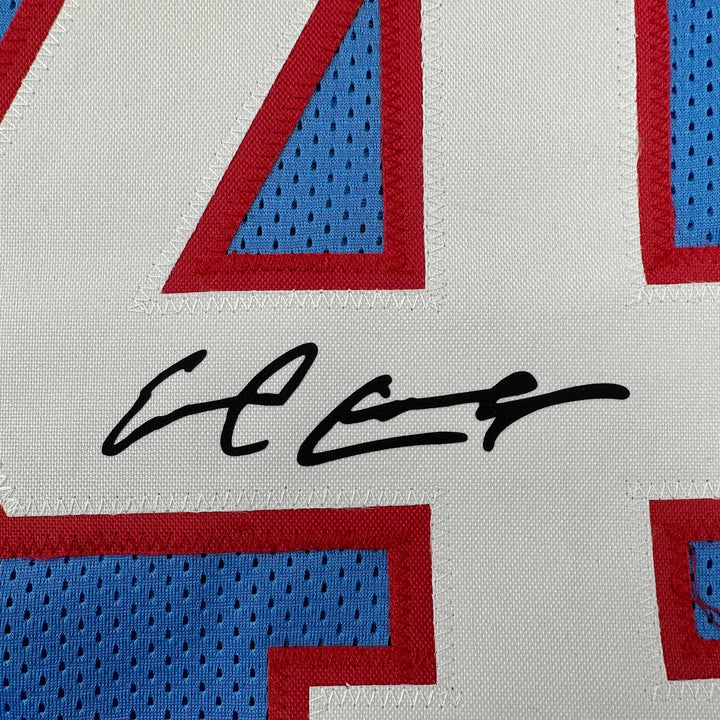 Facsimile Autographed Earl Campbell Houston Blue Reprint Jersey Size Men's XL