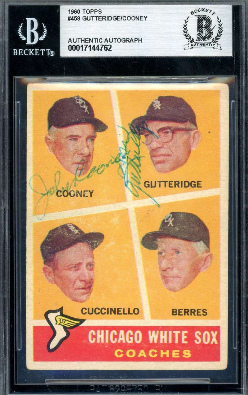 Don Gutteridge Johnny Cooney Beckett BAS Signed 1960 Topps Autograph